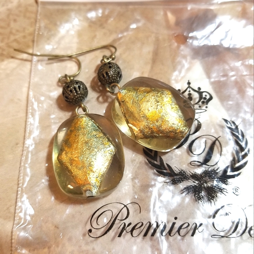 NEW Premier Designs Filigree Golden Drop Earrings - Picture 4 of 7
